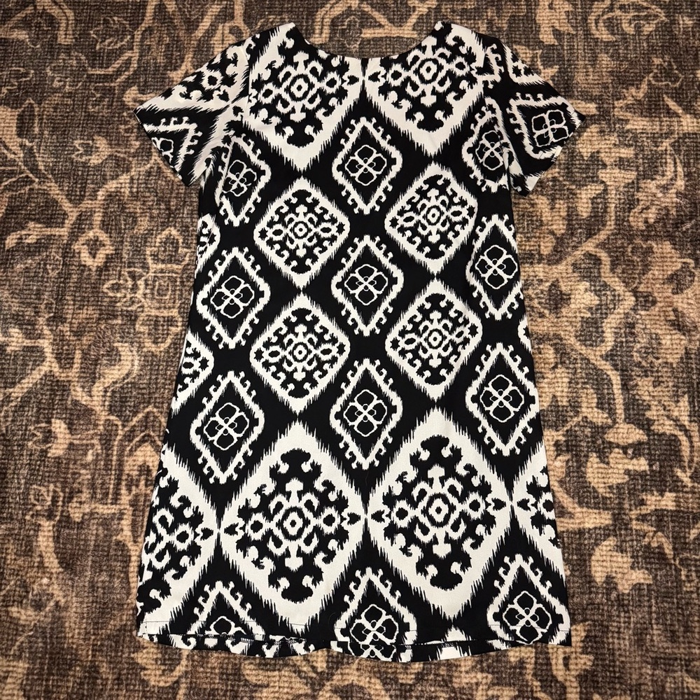 Lulu's Black and White Geometric Mini Dress